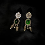 Fully Antique Handmade Design Pear & Oval Shape Vintage Style 925 Silver Earring