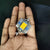 Antique Traiditional Yellow Blue Classic Solid 925 Silver Pendant
