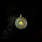 Handmade Antique Circle Flower Design In Solid 925 Silver Pendant