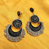 Fancy Traditional Half Moon & Circle Design Earring