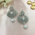 Bazel Set Stones Classy Floral Design Earrings