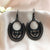 Stunning Stylish Jet Black Oval Design Hook Earrings