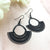 Stunning Stylish Jet Black Geometric Design Hook Earrings