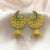 Flower Half Moon Design Sparkle Stone Jhumka Earrings
