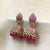 Royal Antique Pink Rectangle Jhumka Beads Earrings