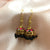 Golden With Colotful Enamel & Beads Earrings