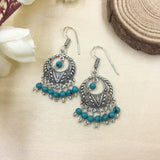 Old Circle Design With Beads Hook Earrings