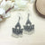 Silver Oxidised Filigree Design With Beads Jhumka Earrings