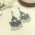 Silver Oxidised Filigree Design With Beads Jhumka Earrings