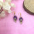 Gorgeous Egg Shape Beads With Leaf Design Hook Earrings