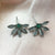 Old African Leaf With Round Stone Hook Earrings