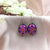 Pretty Handmade Flower Print Stone Hook Earrings