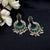 Edwardian Era Style Peacock Design Stones & Beads Earrings