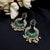 Edwardian Era Style Peacock Design Stones & Beads Earrings