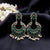 Edwardian Era Style Peacock Design Stones & Beads Earrings