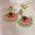 Fabulous Flower Print Stone Indian Traditional Earrings