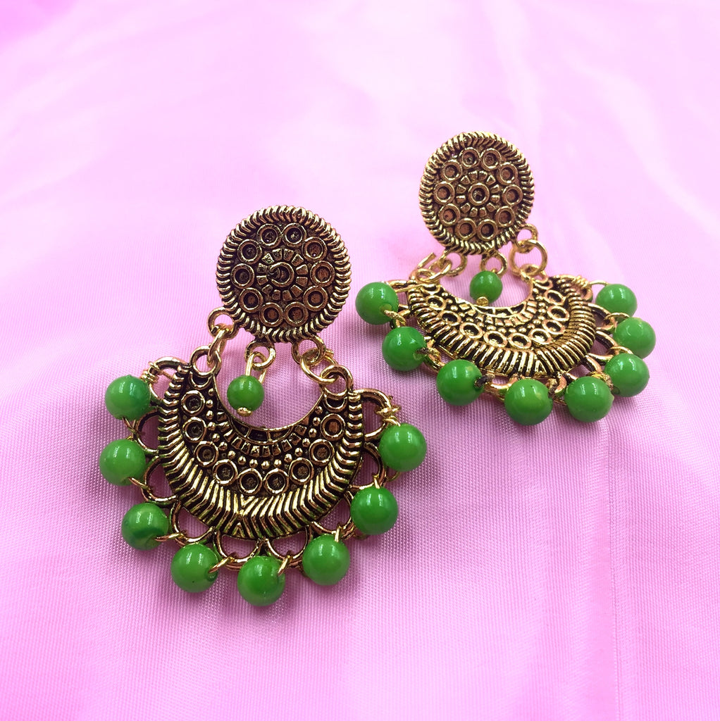 Decorated Dew Drop Gold Earrings – Bling Box