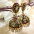 Colorful Enamel With Oval Face & Royal Jhumka Earrings