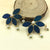 Matt Finish Marquise Stones Half Flower Design Earrings