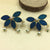 Matt Finish Marquise Stones Half Flower Design Earrings