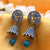 Handmade Peacock Face With Flower Jhumka Earrings