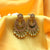 Golden Oxidised Half Moon Mirror Ghungroo Earrings