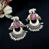 Cabochon Shape Stones Elephant Traditional Classical Earrings