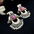 Cabochon Shape Stones Elephant Traditional Classical Earrings