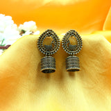 Antique Pear Face With Peacock Circle Jhumka Earrings