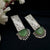 Old Rectangle Filigree Design With Half Round Stone Earrings