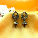 Pear Shape Peacock Design Antique Jhumka Earrings