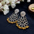 Hollow Flower Dangle Design With Golden Ghungroo Earrings