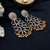 Hollow Flower Dangle Design With Golden Ghungroo Earrings