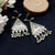 Pear Shape Stone With Triangle Dangle & Ghungroo Earrings