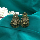 Beautiful Peacock Golden Oxidised Earrings