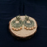 Royal Antique Style Golden Oxidised Earrings