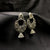 Deep Black Stones Classic Silver Traditional Earrings