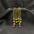 Triple Chain Jhumka With Multi Color Beads Earrings