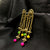 Triple Chain Jhumka With Multi Color Beads Earrings