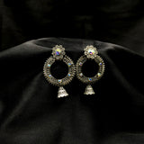 Spike Circle With Sparkle Stones Jhumka Earrings