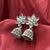 Six Leaf Flower White Stones With Jhumka Earrings