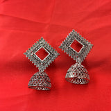 Geometric Square Face With Big Jhumka Earrings