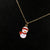 Cute Tiny Snowman With Red Scarf Enamel Pendant Necklace