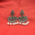 White Round Beads With Traditional Style Silver Earrings