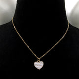 Beautiful White Heart With Love Pendant Chain Necklace