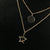 Bold Stunning Triple Layer Chain With Star & Circle Necklace