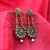 Flower Face With Chain Flower Dangle & Stones Earrings