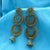 Golden Classical Style One Circle & Two Half Circle Earrings