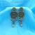 Brown Sparkle Stones & Beads Golden Oxidised Earrings