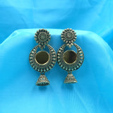 Perfect Circle Mirror With Half Moon & Jhumka Earrings